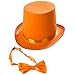 Tigerdoe Orange Top Hat - Top Hat with Bow Tie - Adult Costume Set - Costume Hats (Orange)