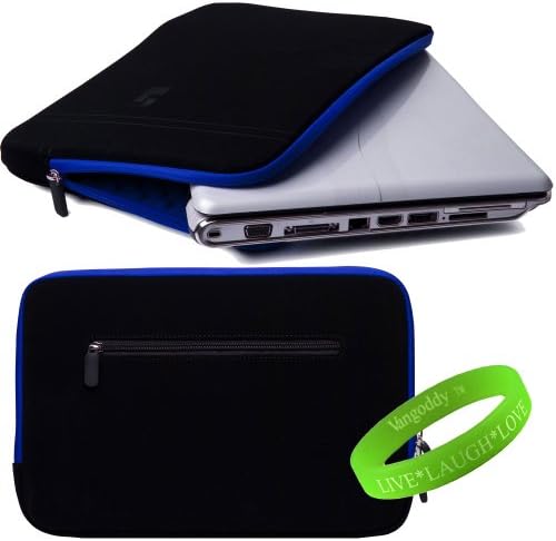 Samsung Series 5 NP530U3BI 13" Notebook Case Cerulean Neoprene Padded Zippered Sleeve with Bubble Wrap Style Memory Foam Inner Padding for Samsung Series 5 NP530U3BI 13" Notebooks + VanGoddy LIVE+LAUGH+LOVE Wristband