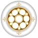 YAK Fleur Metal Core Wheel Gold 100mm