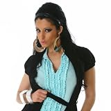 Freche Rüschen Bluse mit Weste Schwarz Mint (9282