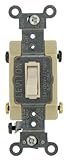 Leviton 54504-2T 15-Amp, 120/277-Volt, Toggle Framed 4-Way AC Quiet Switch, Commercial Grade, Ground