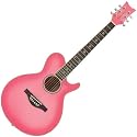 Daisy Rock WildWood Acoustic Short Scale Guitar, Pink Burst