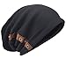 HISSHE Men Cotton Slouchy Knit Beanie Skullcap Crochet Oversize Hat (020Black)