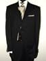 Classic 3 Button 2pc Mens Suit Italian Light Weight Wool Fabric Super 140s Hand Tailored Year Round Use Business Suit Pure Black