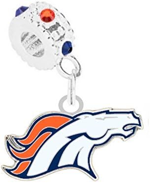 Denver Broncos Charm with Connector Will Fit Pandora, Troll, Biagi and More