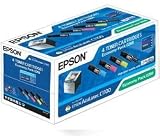 Economy Pack Set Epson Aculaser Laser Toner Cartridge Black Cyan Magenta Yellow C1100 C1100n C1100n C1100n Cx11n Cx11nf Cx11nfc Cx21n S050268 C13s050268
