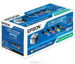 ECONOMY PACK SET - Epson Aculaser laser toner cartridge black cyan magenta yellow C1100 C1100N C1100N C1100N CX11N CX11NF CX11NFC CX21N S050268 C13S050268