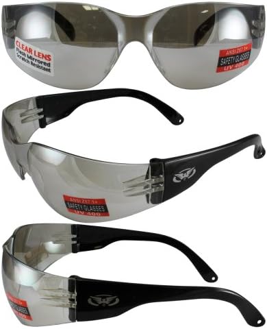 Global Vision Rider Safety Glasses, Clear Mirror (Qty 1)