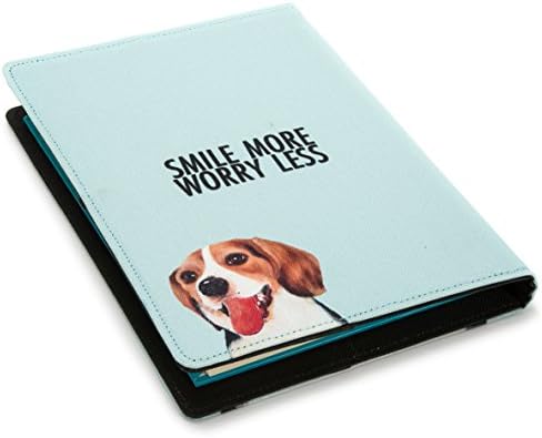 Beagle Print Refillable Notebook Cover, Size A5 Blue Color