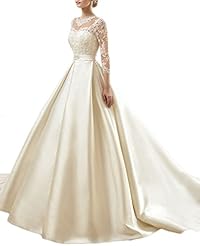 Sexy A-line Floor Length Lace Applique Satin Evening Dress/Prom Dress/Party Dress/Wedding Dress 