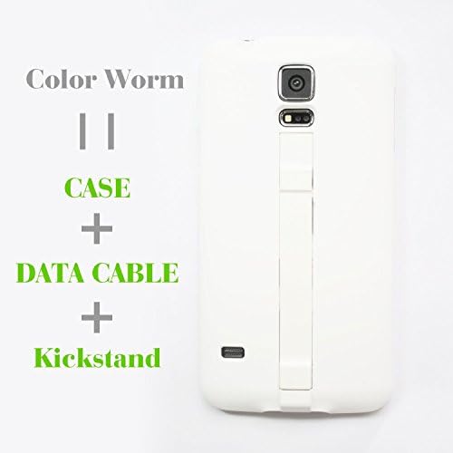 Galaxy S5 Case DECEC® 3 in 1 Hard Case with Kick-stand Function + Built-in Hidden USB Data Sync Charge Cable for Samsung Galaxy S5 / Galaxy SV / Galaxy S V (2015)