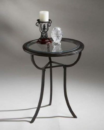 Loft Collection Beveled Glass Top Accent Table