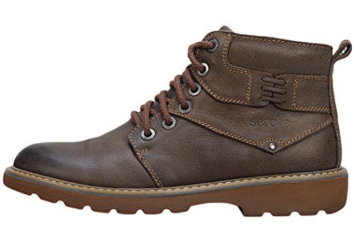 Serene Mens High-top Leather Lace Up Oxfords Shoes(10 D(M)US, Tan)