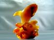 "Orca of the Lava Sea", Whale Sculpture in Carnelian.