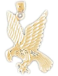 Dazzlers Solid 14k Gold Flying Eagle Charm Pendant Available in three colors from jewelsberry (weights: 2.2 grams only)