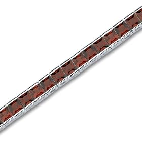Full of Sparkle 16.75 carats total weight Princess Cut Garnet Gemstone Tennis... by Peora