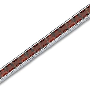 Full of Sparkle 16.75 carats total weight Princess Cut Garnet Gemstone Tennis... by