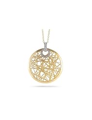 I. Reiss 14K Gold Net Pendant, Enhanced with Diamonds.