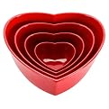 Heart Serving Bowl Set of 4 - Red