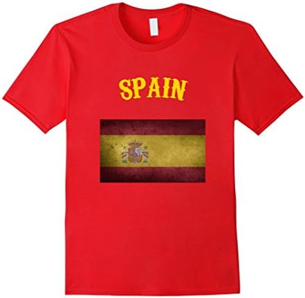 Men's Eurocup 2016 Soccer Spain T-Shirt Vintage XL Red