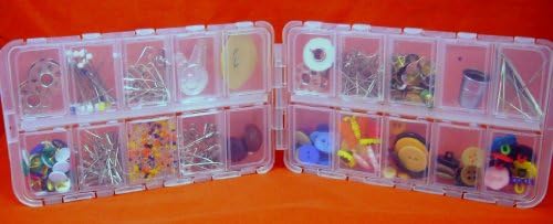 Set of 2 Sewing Organizer 20 Compartment Boxes