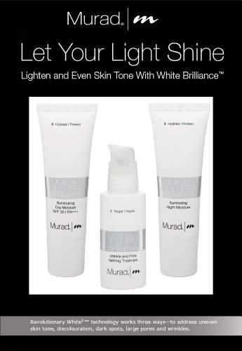 Murad White Brilliance Regimen 3pc Set Illuminating Day w/ SPF 30 PA+++ & Night Moisture (50 mL; 1.7 oz/each) & Wrinkle & Pore Refining Treatment (30 mL; 1.0 oz)