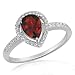 Goldmaid Damen-Ring Tropfen PremiumShine 925 Sterlingsilber Granat 36 Zirkonia Gr. 52 PS R4075S52