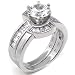 Cubic Zirconia Silver Wedding Ring Set - size 5