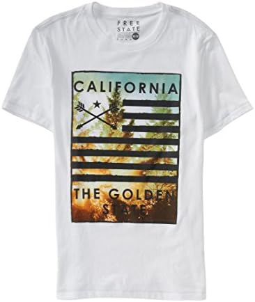 Aeropostale Men's Free State Golden Trees Flag Graphic T Shirt M Bleach
