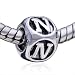 Pandora Style Bead Dice-Shaped Letter N Pattern European Charm Bead Plated Fits Pandora Bracelet