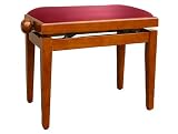 Chesterwood Adjustable Piano Stool 1 Cherry Gloss with Red Top