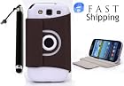 Samsung Galaxy S3 Case / S III 360° Cover Case with Rotating Stand + Stylus Pen + Envydeal Velcro Cable Tie (Mocha)