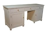 Hampton Twin Pedestal Hidden Computer Desk White Ash