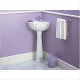 Barcelona Corner Pedestal Sink Basin Finish: Bone