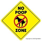 NO POOP ZONE -Sign- dog crap clean up pick pet signs