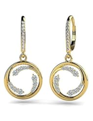 1.00 ct Ladys Circle Diamond Drop Earrings in 14 karat Yellow Gold