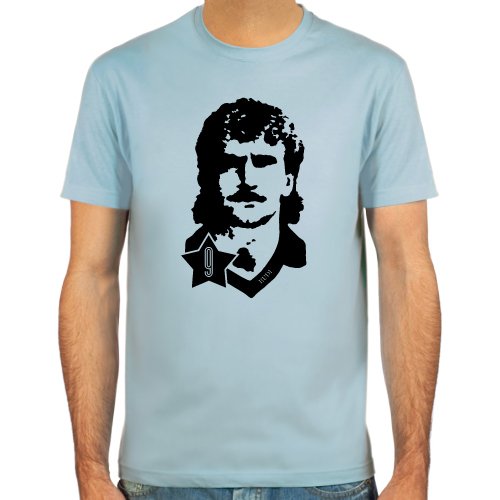 T-Shirt Rudi Völler ::: Farbauswahl: skyblue, sand, weiß oder deepred ::: Fußball-Kult