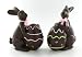 Bunny Rabbit with Egg Chocolate Brown Statue Decoration Easter
