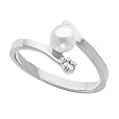 14K White Gold Akoya Cultured Pearl and Diamond Ring - 6.00mm