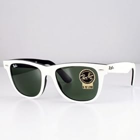 Ray-Ban Original Wayfarer RB2140 5418 956 T White W Black Crystal Green Sunglasses