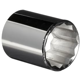 Martin STM1227 Chrome Socket, 1/2 " Square Drive, 12 Point, Standard, 27 mm type III opening, 1332 " drive end, 11332 " opening end, 58 " min. depth, Metric