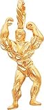 14K Yellow Gold Body Builder Pendant Charm Jewelry New