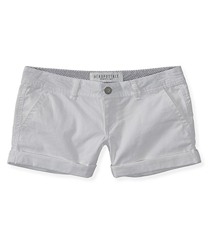 Aeropostale Women's Solid Cuffed Midi Shorts