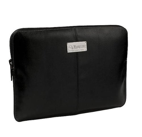 Krusell 71170 Luna Premium Carrying Leather Sleeve Case for Apple iPad/iPad 2/New iPad, Eee Pad Transformer, Latitude ST and Other Tablets (Black/Cream)