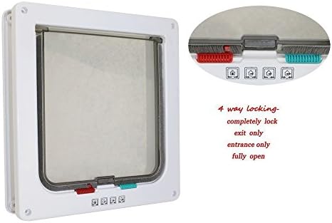 Xefeel 4 Way Locking Cat Flap/Door With Liner - White