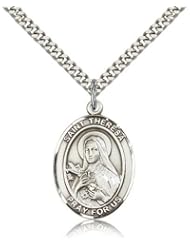 St. Theresa Medal, Sterling Silver, Large, Quarter Size