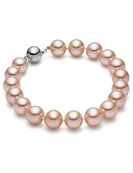 HinsonGayle AAA Gem Collection 9.0-9.5mm Naturally Pink Cultured Pearl Bracelet (14k White Gold)