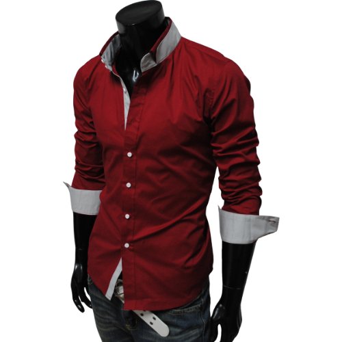 TheLees (DCH) Mens unique double collar shirts