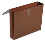 Smead 71353 3in Expansion Wallets, Leather-Like Redrope, Letter, Red, 10/Box, Carton of 50