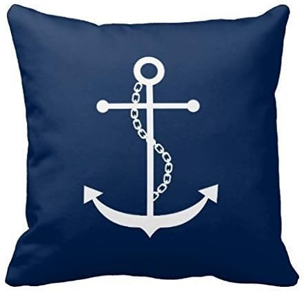 oy City Navy Blue AnchorCustom Pillowcase Soft Zippered Pillow Cushion Case Throw Pillow Covers 18X18 Inch